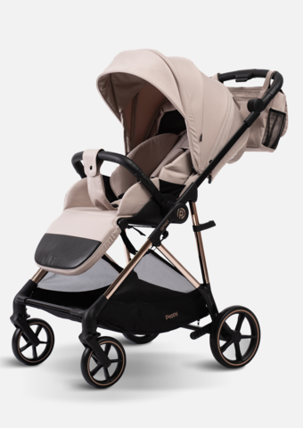 Peppy Коляска прогулочная Amici (Grey) рама Black Chrome (LX)