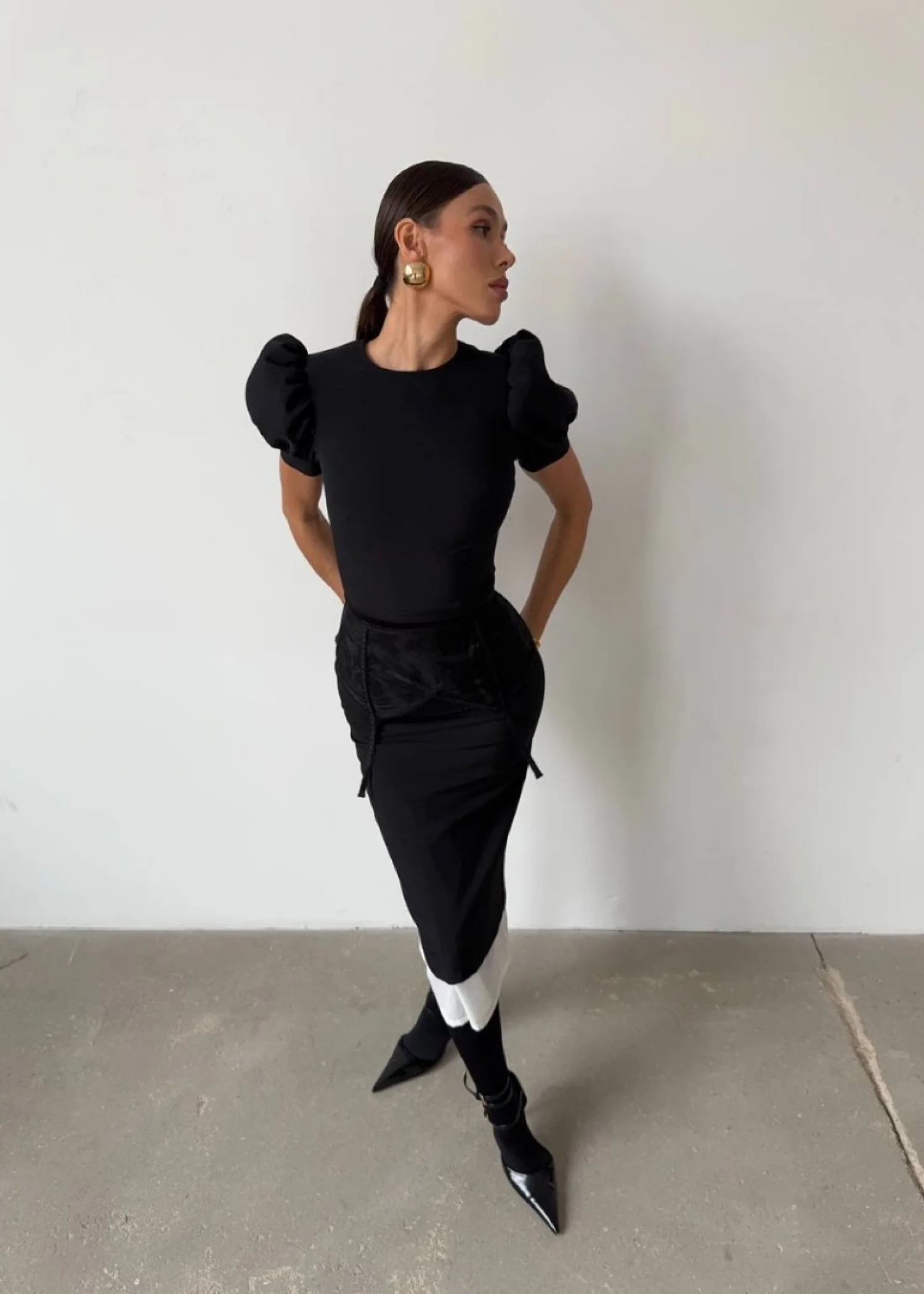 Пояс из органзы, Черный