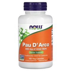 Now Foods Pau D'Arco 500 mg 100 Veg Capsules, Пау Д Арко