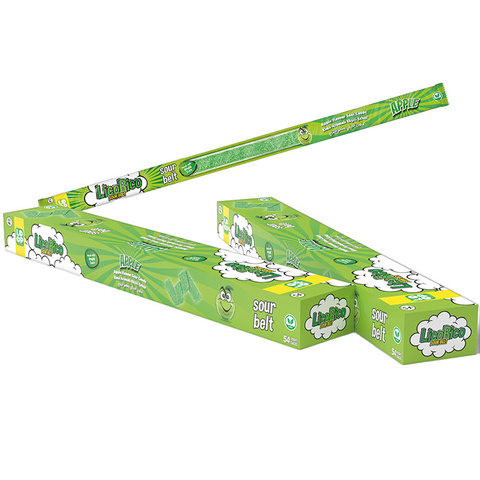 Жевательный мармелад LicoRiko кислые ремешки Яблоко 1кор*12бл*54шт, 15г