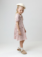 платье  для девочки  КР 5932/розовый лед,кошечки к577