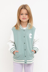 жакет  для девочки  КР 302675/голубой прибой
