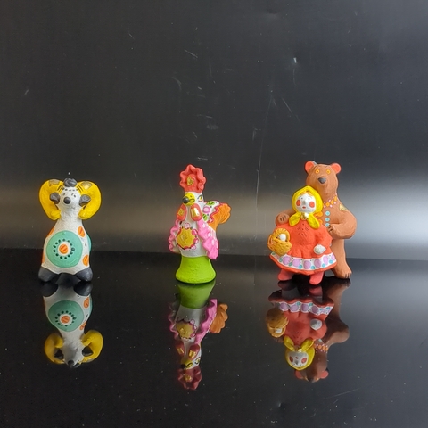 Набор из 3 небольших Дымковских игрушек