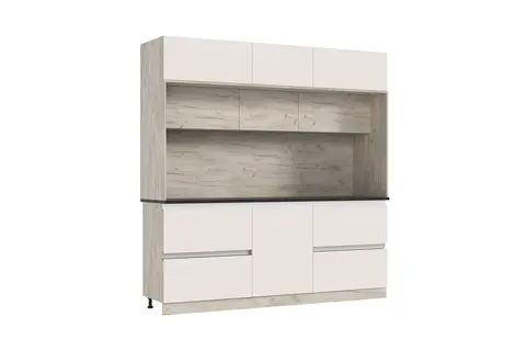 Кухня Карина Центральная секция 2200 (Дуб Крафт серый,Кашемир)