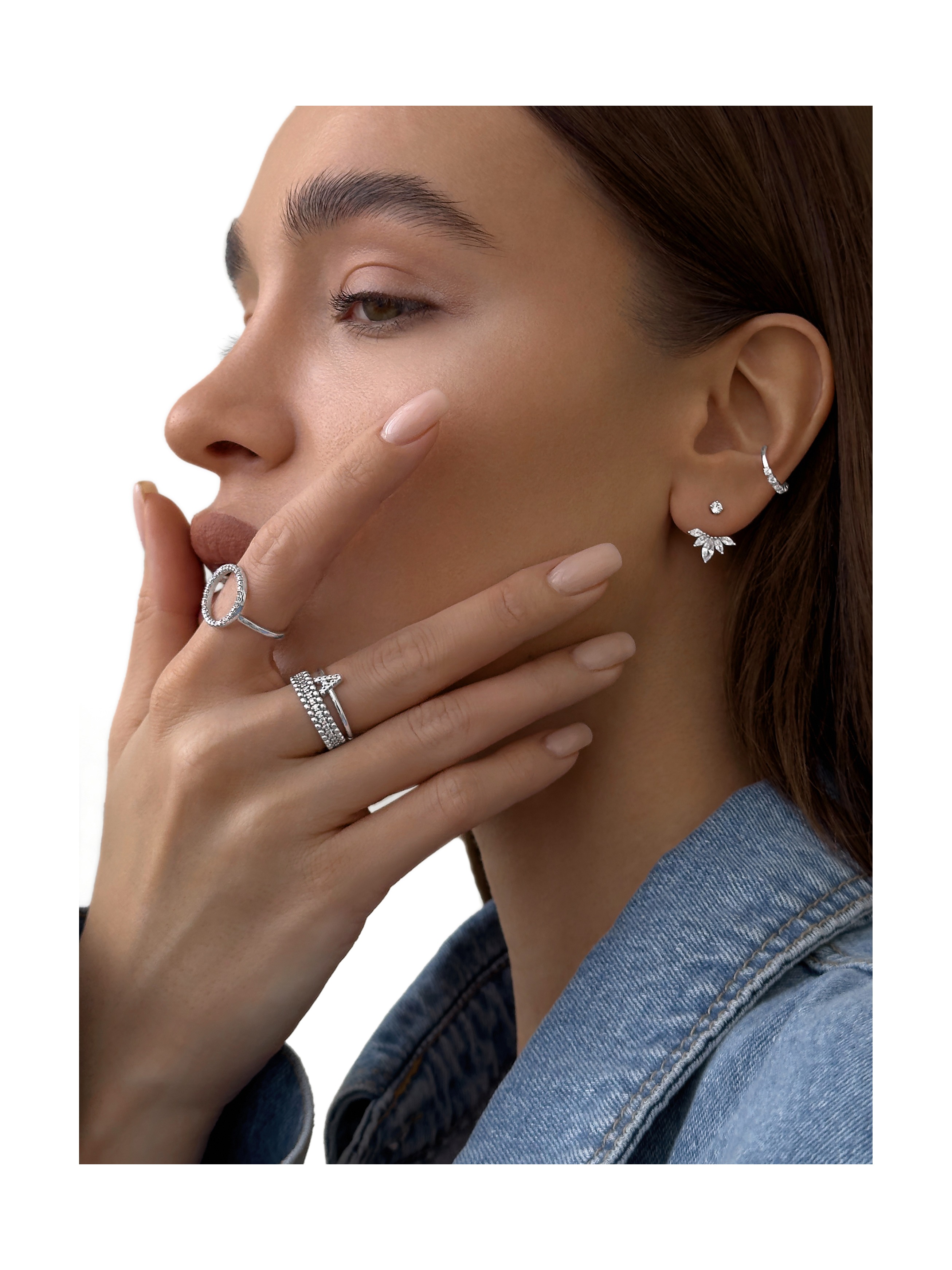 Серьги 2-в-1 Кринолин