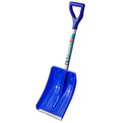 СИБИН АВТО-28, ширина 280 мм, пластиковая, с алюминиевой планкой, алюминиевый черенок, V-ручка, автомобильная снеговая лопата (421850)