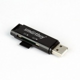 Картридер Card Reader USB 2.0 для карт памяти Micro SD + SD/MMC + MS + M2 Smartbuy SBR-715 (Черный)