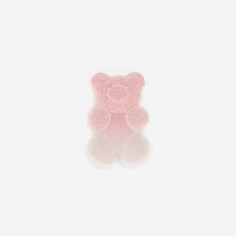 Сахарный медвежонок, 17*11мм, розовый градиент, акрил