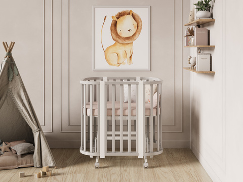 Кроватка детская Incanto Nova Lux c наклоном дна цвет серый/белый