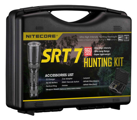 Фонарь ручной Nitecore SRT7GT Kit черный лам.:светодиод. 18650/CR123x1