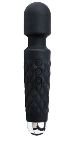 Черный перезаряжаемый wand-вибратор - 20,5 см. - Devi Devi toy DT-8012