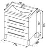 Aquanet 212874 Тумба с раковиной Aquanet Верона 75 белый (напольная 3 ящика) (212874)