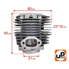Поршневая группа UNITED PARTS для бензопил 62 куб.см. d47,5мм 90-0519