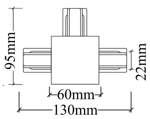 Соединитель Т-оНастенный светильникзный (однофазный) для встраиваемого шинопровода Crystal Lux CLT 0.2211 02 BL
