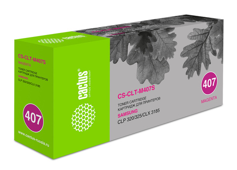 Картридж лазерный Cactus CS-CLT-M407S CLT-M407S пурпурный (1000стр.) для Samsung CLP320, 320n, 325, CLX3185, 3185n, 3185fn