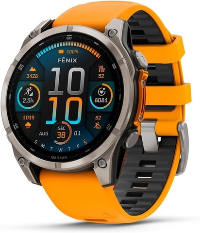 Умные часы Garmin Fenix 8 47 мм AMOLED Sapphire Titanium Оранжевый | Spark Orange (010-02904-11 | 010-02904-19)