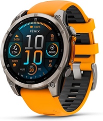Умные часы Garmin Fenix 8 47 мм AMOLED Sapphire Titanium Оранжевый | Spark Orange (010-02904-11 | 010-02904-19)