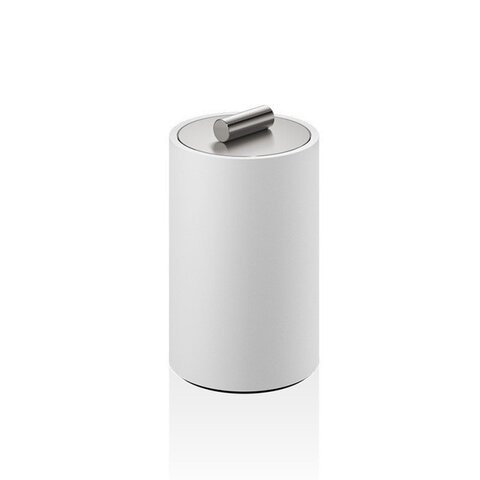 Decor Walther 0971355 Decor Walther Stone DMD M Баночка универсальная 13x8см, с крышкой, цвет: белый / сталь матовая