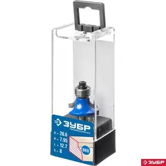 ЗУБР 28.6 x 12.7 мм, радиус 8 мм, фреза кромочная калевочная №1, Профессионал (28701-28.6)