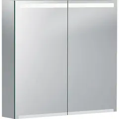 Зеркальный шкаф Geberit Option с подсветкой, две двери: B=75см, H=70см, T=15см, Тип штекера=CEE 7/16, с зеркальным покрытием снаружи, с зеркальным покрытием внутри и снаружи фото
