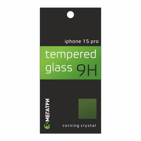 Защитное стекло Мегатри Corning Crystal для iPhone 15 Pro (анти-блик)