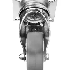 ЗУБР d 75 мм, г/п 60 кг, резина/полипропилен, термопластичное поворотное колесо c тормозом,Профессионал(30946-75-B)