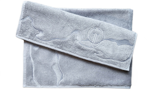 Полотенце махровое 100x150 Garda Decor Мелодия серое 650г/м2