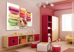 Модульная картина "Цветные макаруны"