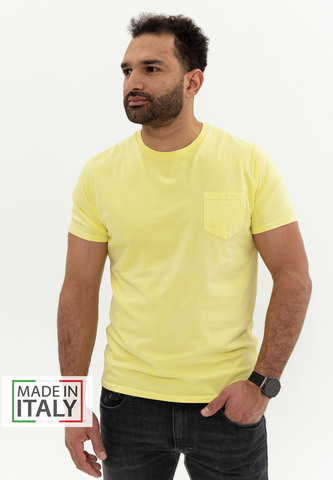 Футболка Bowery NYC однотонная с карманом Slub Limelight