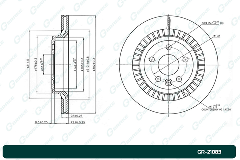 Диск тормозной G-brake  GR-21083
