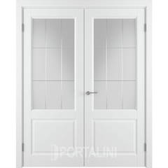 Купить Двустворчатая дверь эмаль VFD Dorren Polar белая остеклённая