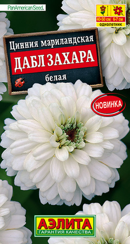 Цинния Дабл Захара белая Аэлита