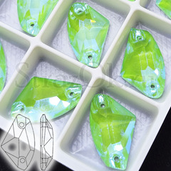 Купить неоновые пришивные стразы Neon Green Galactic SI с блеском Шмииер Shimmer