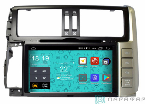 Штатная магнитола 4G/LTE с DVD для Toyota Land Cruiser Prado 150 10-12 Android 7.1.1 Parafar PF065D