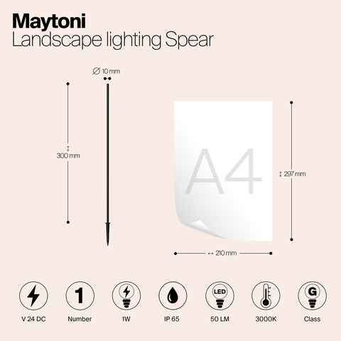 Грунтовый светодиодный светильник Maytoni Spear O441FL-L1GF3K