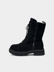 ботинки с мехом из натуральной замши