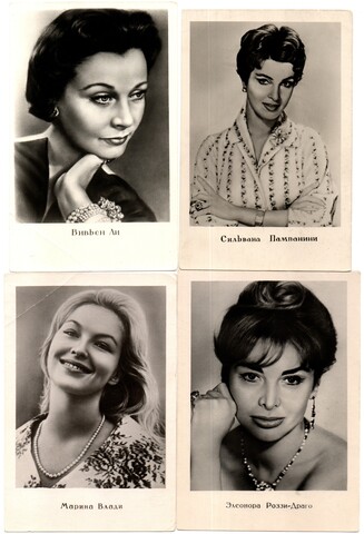 Фото актрисы зарубежного кино 1959-60 гг. 4 шт. VF