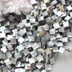 Перламутр натуральный стальной, клевер 12 мм, 1 нить, ПР109