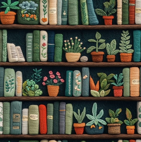 ПРЕДЗАКАЗ, ВЯЗАНЫЕ ПОЛКИ, ЦВЕТЫ И КНИГИ, 100% хлопок