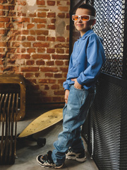 022/1_ДЛ24  Джинсы классические унисекс, голубой