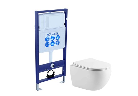 Aquatek SET Aquatek ЕВРОПА-AQ1190 SET Aquatek ЕВРОПА-AQ1190 (рама Aquatek Standard INS-0000012 (без клавиши и крепежа) +унитаз AQ1190T-00 с тонким сиденьем sc)