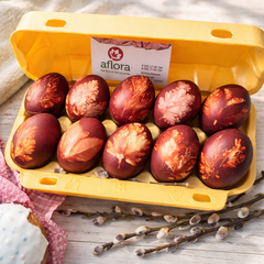 Яйца пасхальные крашеные с узором (в луковой шелухе) / 1 десяток