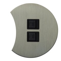 Двойная комп. розетка RJ45, никель, Salvador, EU010207