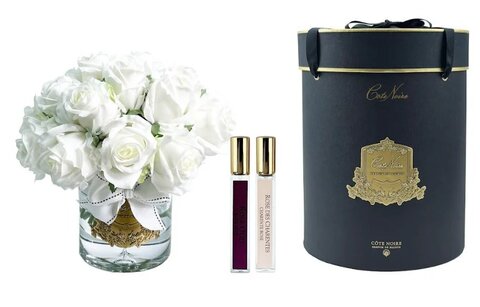 Букет роз ароматизированный и 2 спрея по 10мл Cote Noire Grand Rose Buds Bouquet белый/золотой