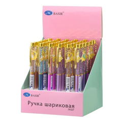 
          Ручка шариковая, автоматическая, Basir, синие чернила, серия "АНГЕЛОЧЕК", разноцветный корпус, 36 шт