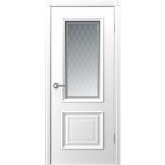 Купить Межкомнатная дверь эмаль Акцент белая остеклённая
