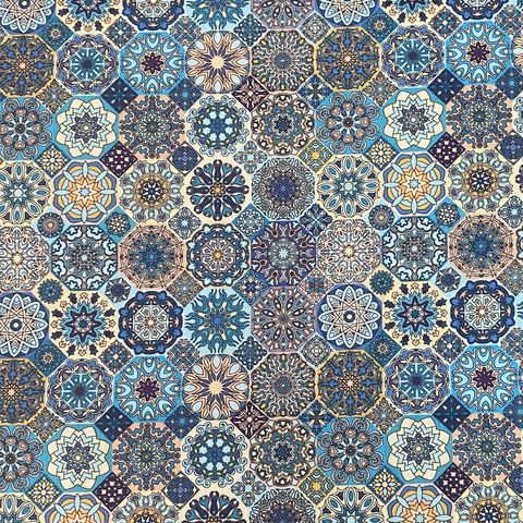 ПРЕДЗАКАЗ, МОЗАИКА БИРЮЗА, 100% хлопок