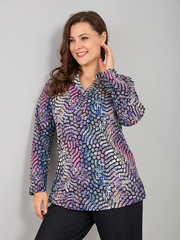 Блузка БЛ-22/тсиний-хамелеон
