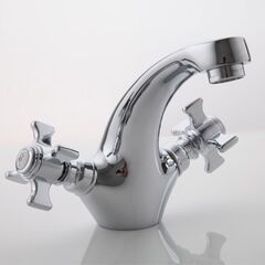 Смеситель для раковины, Frap, корот изл, с кран-буксой, хром, F1024