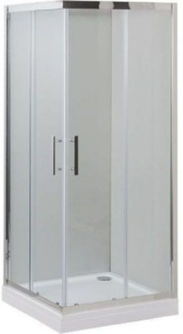 Aquanet 183212 Компл.1 - NPE1142 Душевая шторка DELTA CUBE(900 х 900 х2000) нержавеющая сталь стекло прозрачное 8 мм (183212)